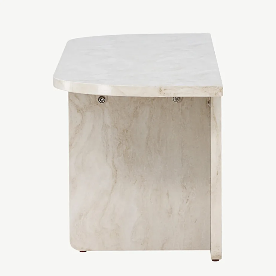 Beež marmori välimusega MDF-ist TV-alus Ålesund (140 × 40 cm), 20096-121 – 7