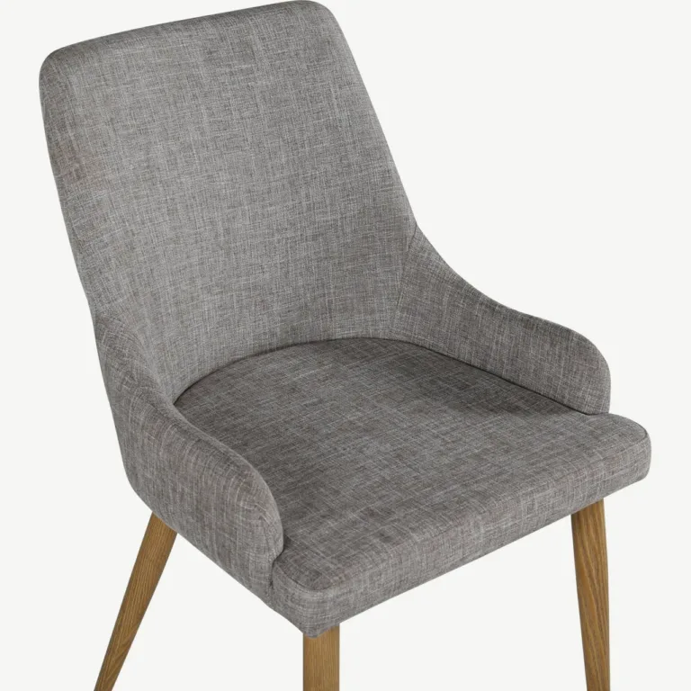 Helehall polsterdatud söögitool Plaza tamme tooni jalgadega - 27700-440
