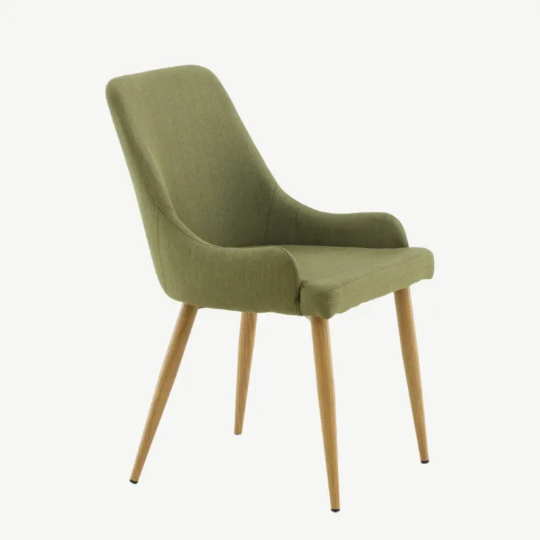Söögitool Plaza sammalrohelise kangaga, tamme tooni metalljalgadel - 27700-444