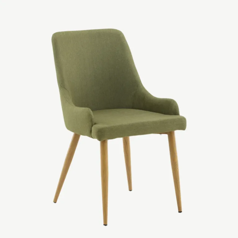Söögitool Plaza sammalrohelise kangaga, tamme tooni metalljalgadel - 27700-444