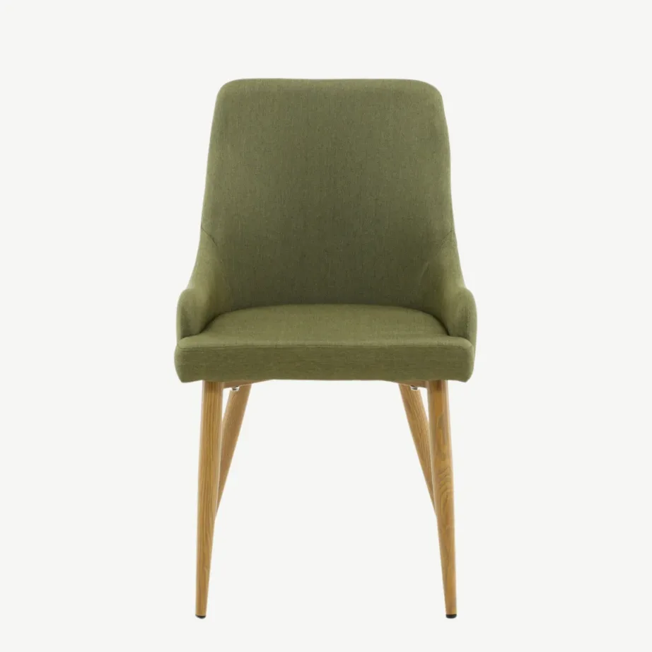 Söögitool Plaza sammalrohelise kangaga, tamme tooni metalljalgadel, 27700-444 – 4