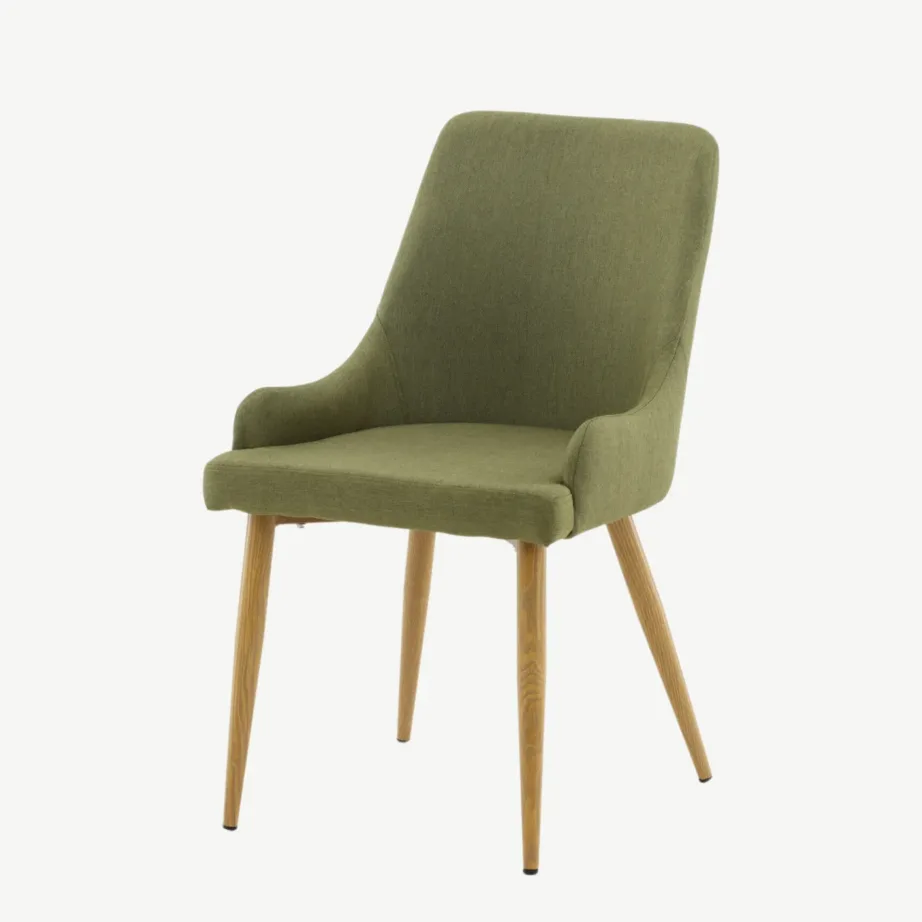 Söögitool Plaza sammalrohelise kangaga, tamme tooni metalljalgadel, 27700-444 – 5