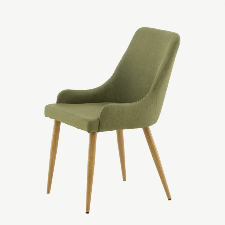 Söögitool Plaza sammalrohelise kangaga, tamme tooni metalljalgadel - 27700-444