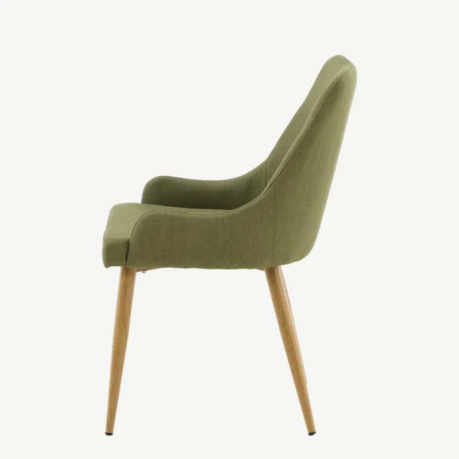 Söögitool Plaza sammalrohelise kangaga, tamme tooni metalljalgadel, 27700-444 – 7