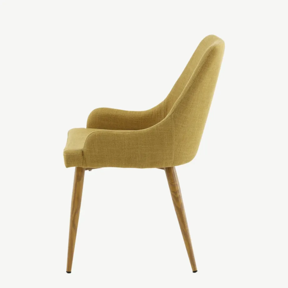 Sinepikollane polsterdatud söögitool Plaza tamme imitatsiooniga terasjalgadel, 27700-446 – 7