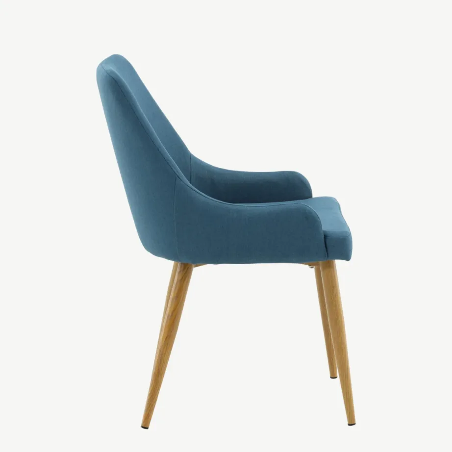 Sinine polsterdatud Plaza söögitool (terasraam, tamme imitatsioon), 27700-447 – 2