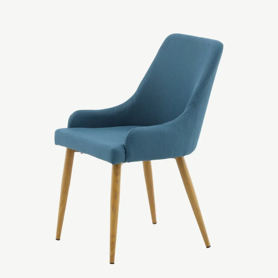 Sinine polsterdatud Plaza söögitool (terasraam, tamme imitatsioon), 27700-447 – 6