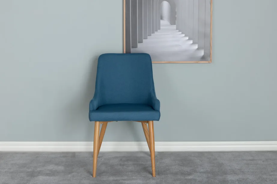 Sinine polsterdatud Plaza söögitool (terasraam, tamme imitatsioon), 27700-447 – 8