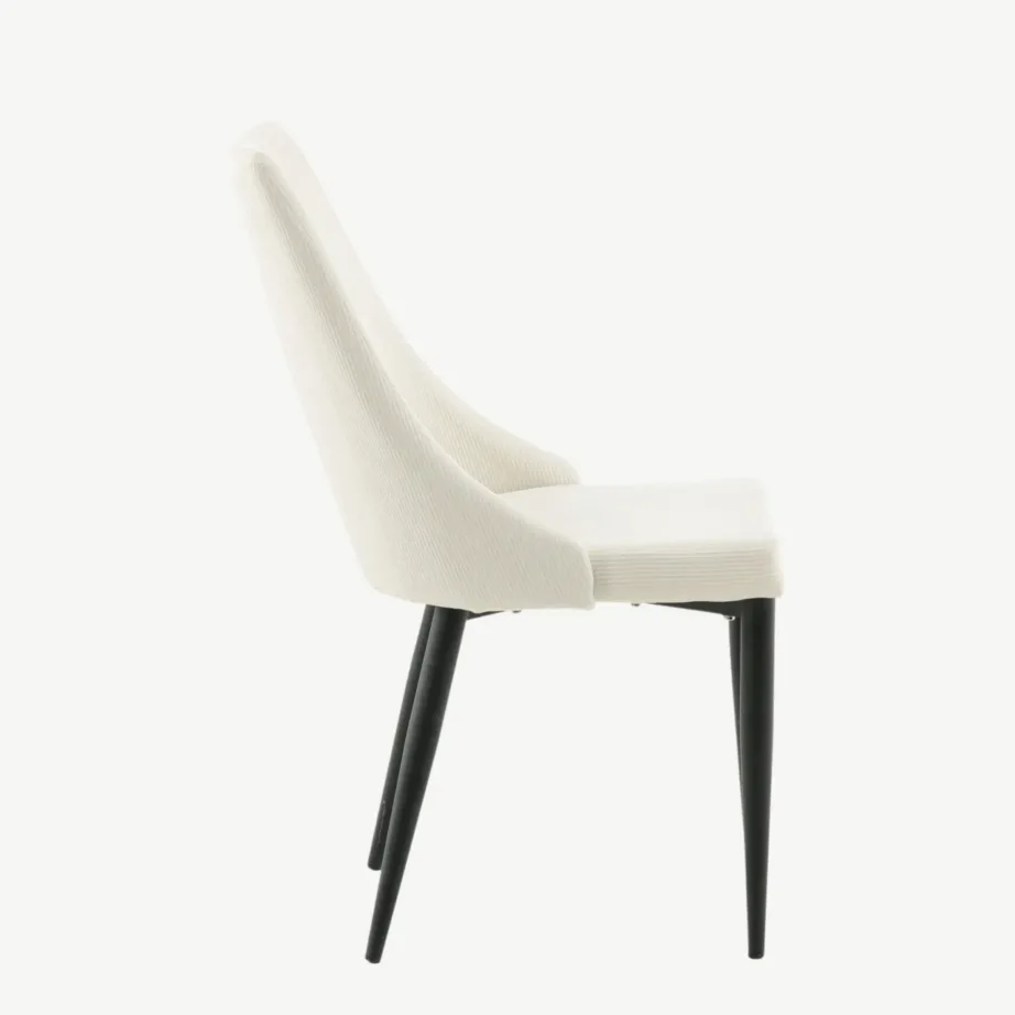 Beež bukleepolstriga söögitool Leone mustade metalljalgadega, 27701-890 – 2