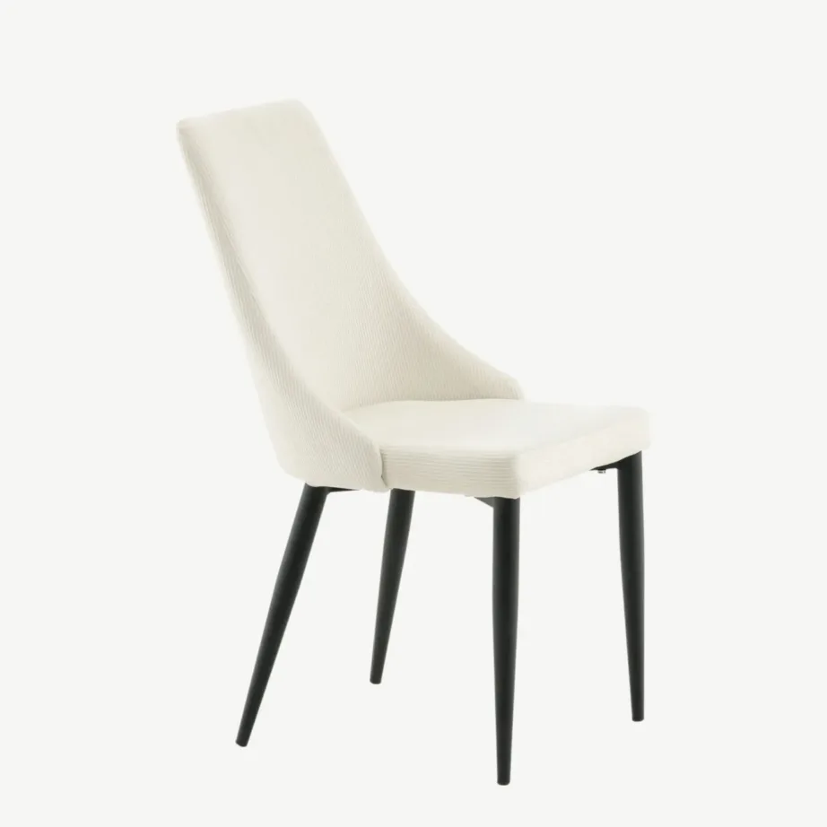 Beež bukleepolstriga söögitool Leone mustade metalljalgadega, 27701-890 – 3