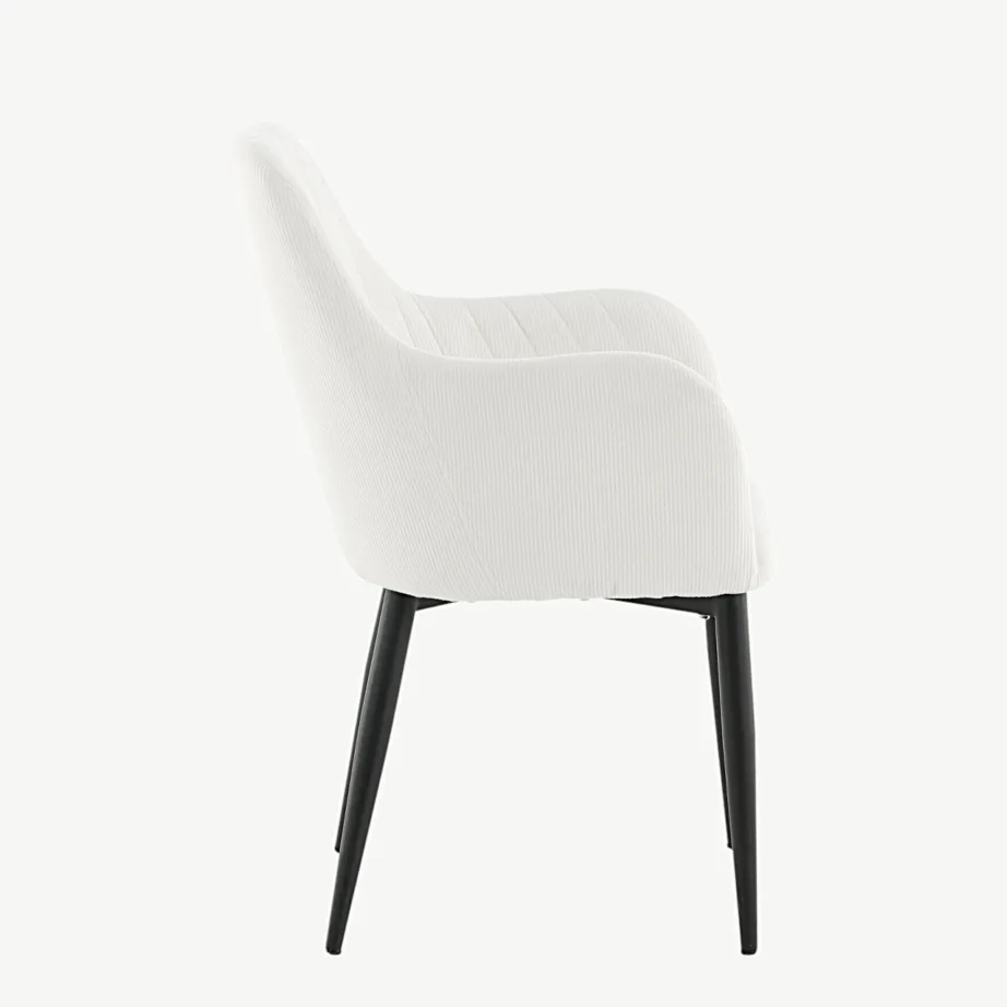 Beež Manchester-kangaga söögitool Comfort mustade metalljalgadega, 27702-890 – 2