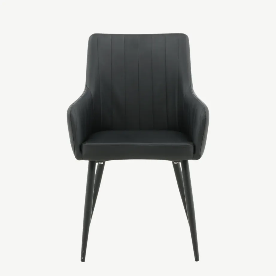 Comfort must kunstnahast söögitool mustade metalljalgadega, 27703-458 – 4