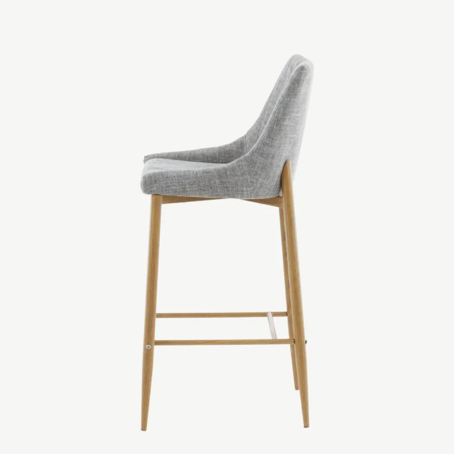 Helehall polsterdatud baaritool Plaza tammeimitatsiooniga, integreeritud jalatoega, 27704-440 - 7