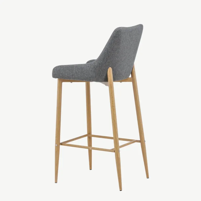 Tumehall polsterdatud baaritool Plaza tammetoonis metalljalgadega - 27704-450