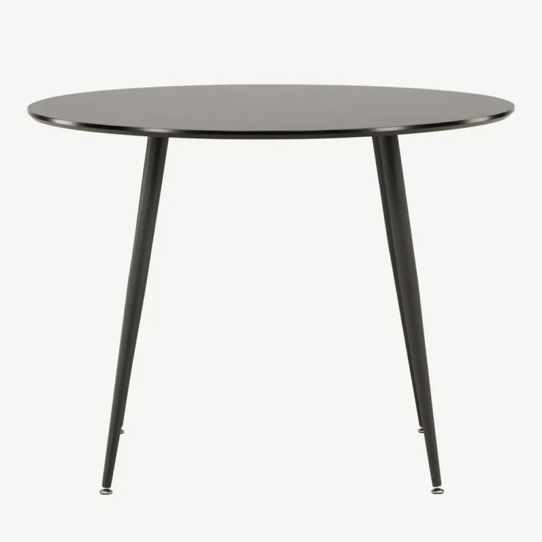 Must ümmargune söögilaud Plaza, MDF ja teras, ø100 cm - 27940-488