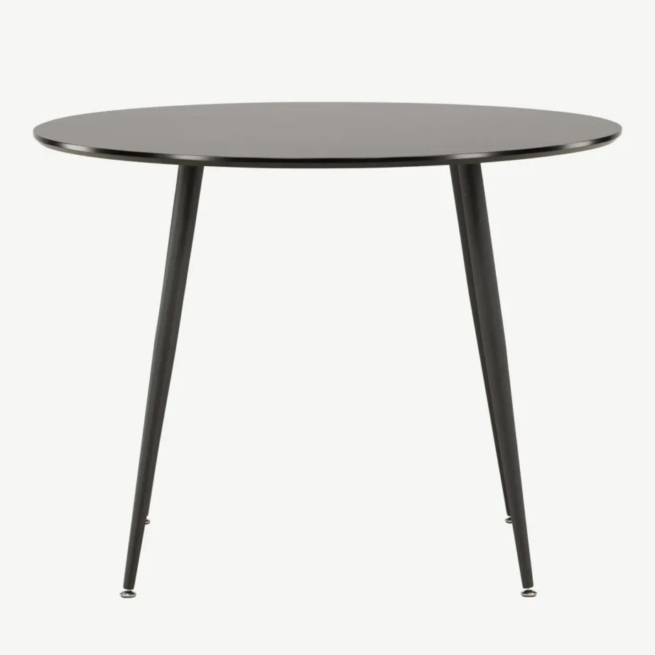 Must ümmargune söögilaud Plaza, MDF ja teras, ø100 cm, 27940-488 – 2