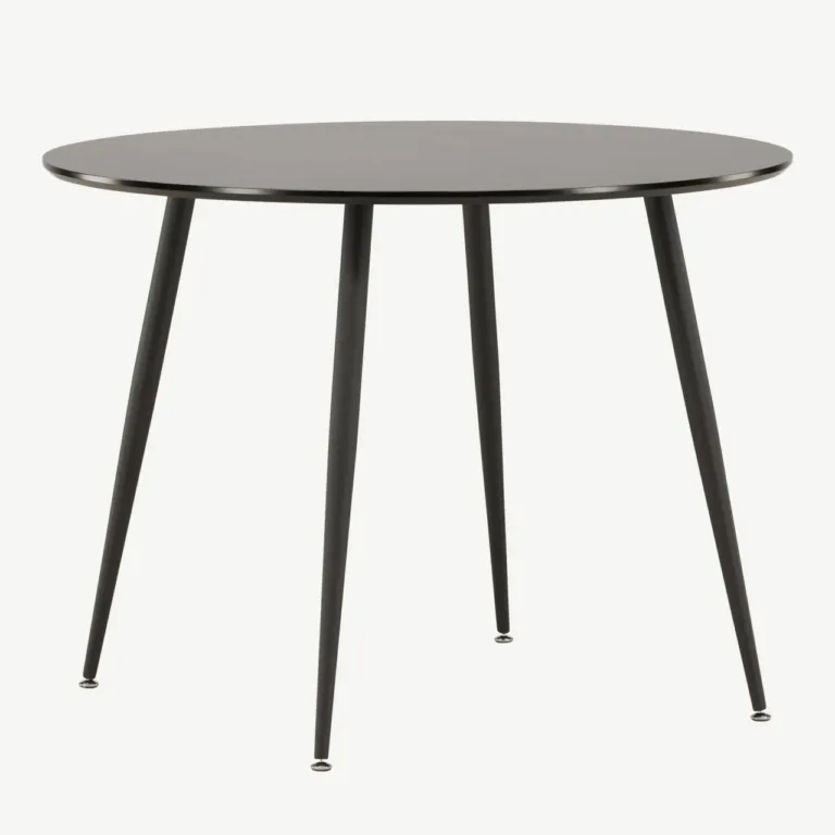 Must ümmargune söögilaud Plaza, MDF ja teras, ø100 cm - 27940-488