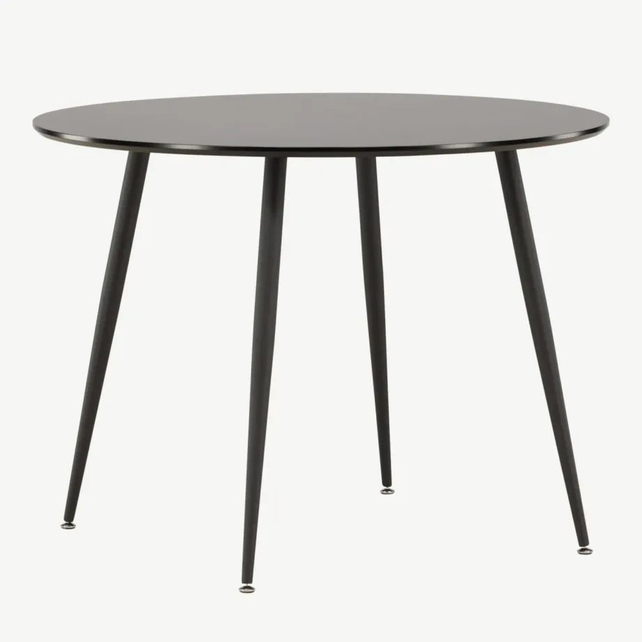 Must ümmargune söögilaud Plaza, MDF ja teras, ø100 cm, 27940-488 – 3