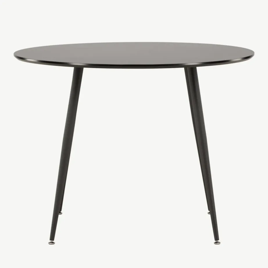 Must ümmargune söögilaud Plaza, MDF ja teras, ø100 cm, 27940-488 – 4