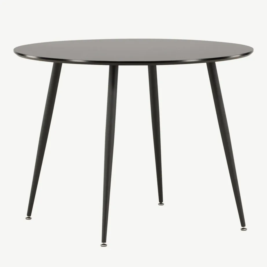 Must ümmargune söögilaud Plaza, MDF ja teras, ø100 cm, 27940-488 – 6