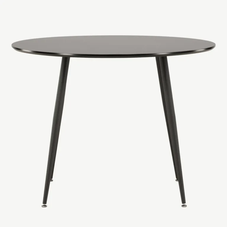 Must ümmargune söögilaud Plaza, MDF ja teras, ø100 cm - 27940-488