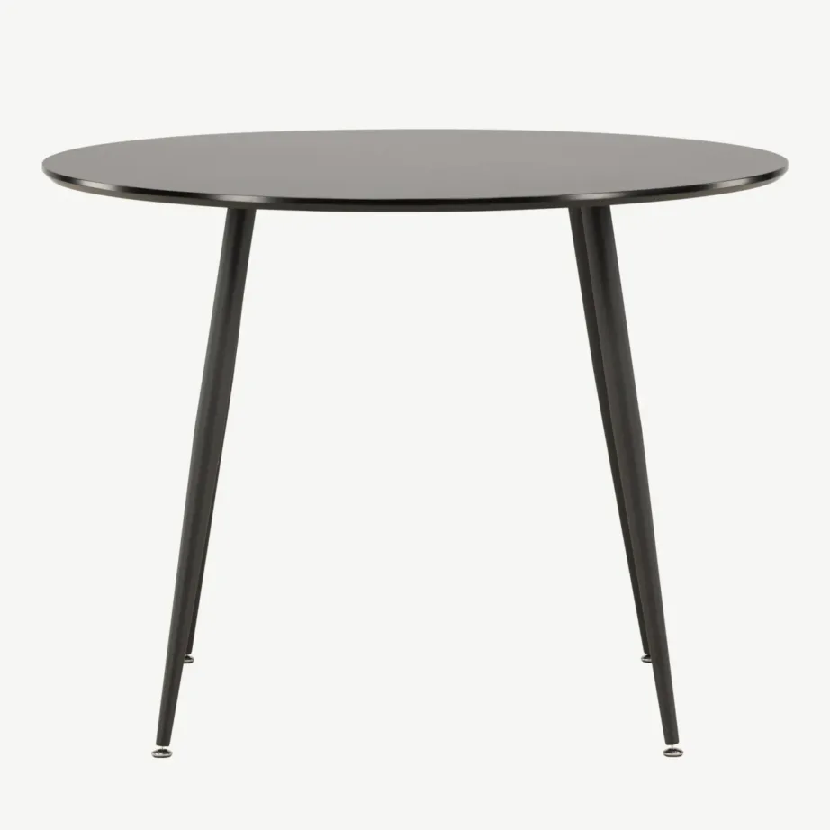 Must ümmargune söögilaud Plaza, MDF ja teras, ø100 cm, 27940-488 – 7