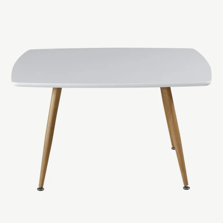 Plaza valge diivanilaud valge MDF-plaadi ja puitviimistlusega terasjalgadega - 27961-420