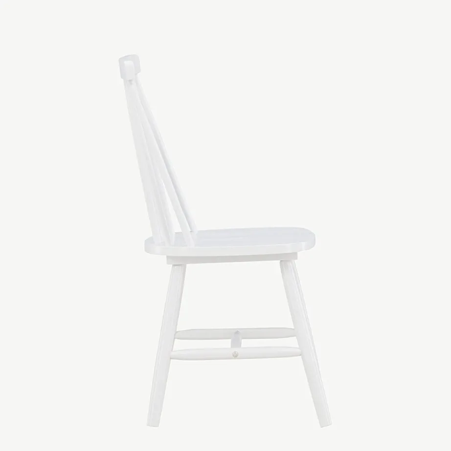 Valgest kummipuidust Lönneberga söögitool, ergonoomilise seljatoega, 88 cm, 29260-360 – 2