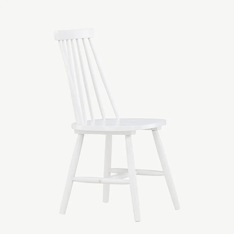 Valgest kummipuidust Lönneberga söögitool, ergonoomilise seljatoega, 88 cm - 29260-360