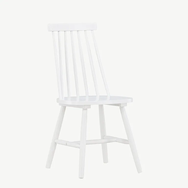 Valgest kummipuidust Lönneberga söögitool, ergonoomilise seljatoega, 88 cm - 29260-360