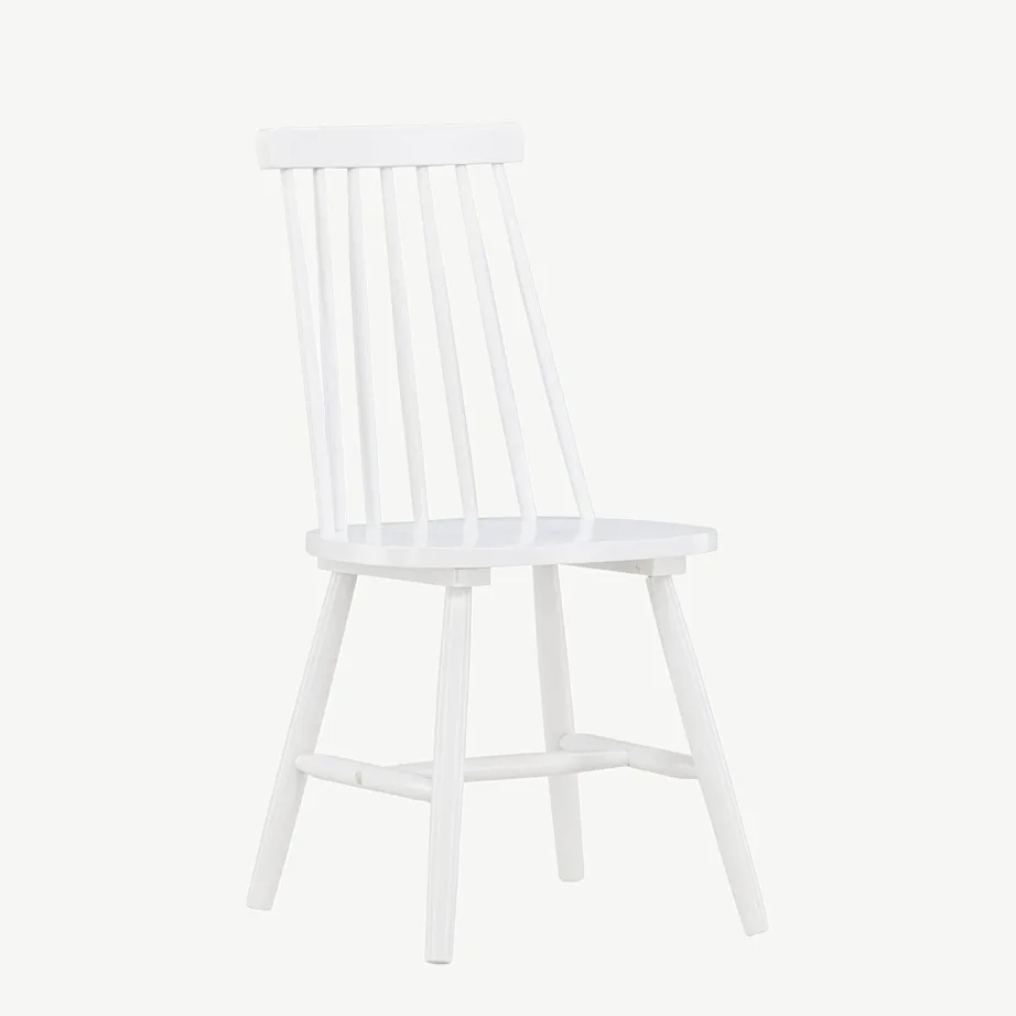 Valgest kummipuidust Lönneberga söögitool, ergonoomilise seljatoega, 88 cm, 29260-360