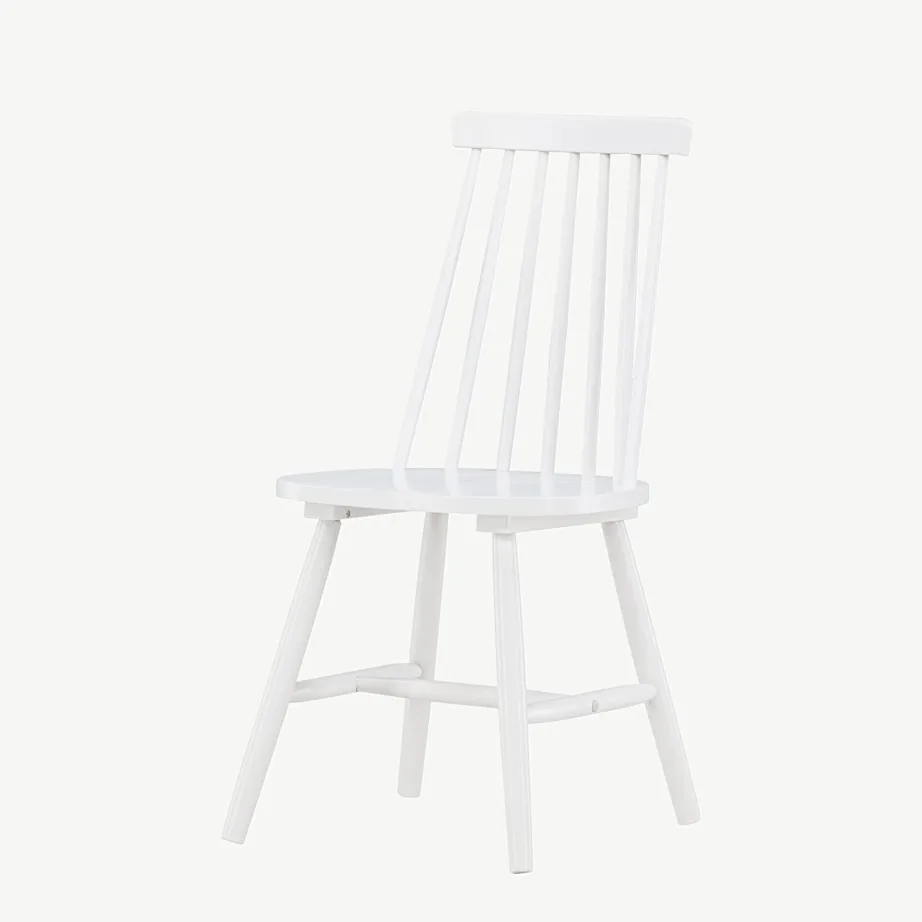 Valgest kummipuidust Lönneberga söögitool, ergonoomilise seljatoega, 88 cm, 29260-360 – 5