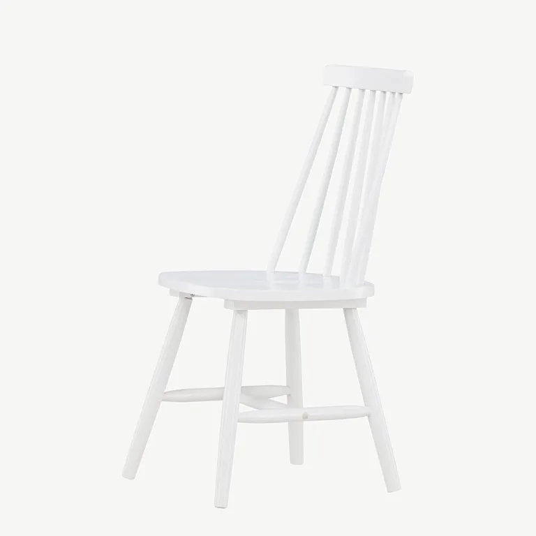 Valgest kummipuidust Lönneberga söögitool, ergonoomilise seljatoega, 88 cm - 29260-360