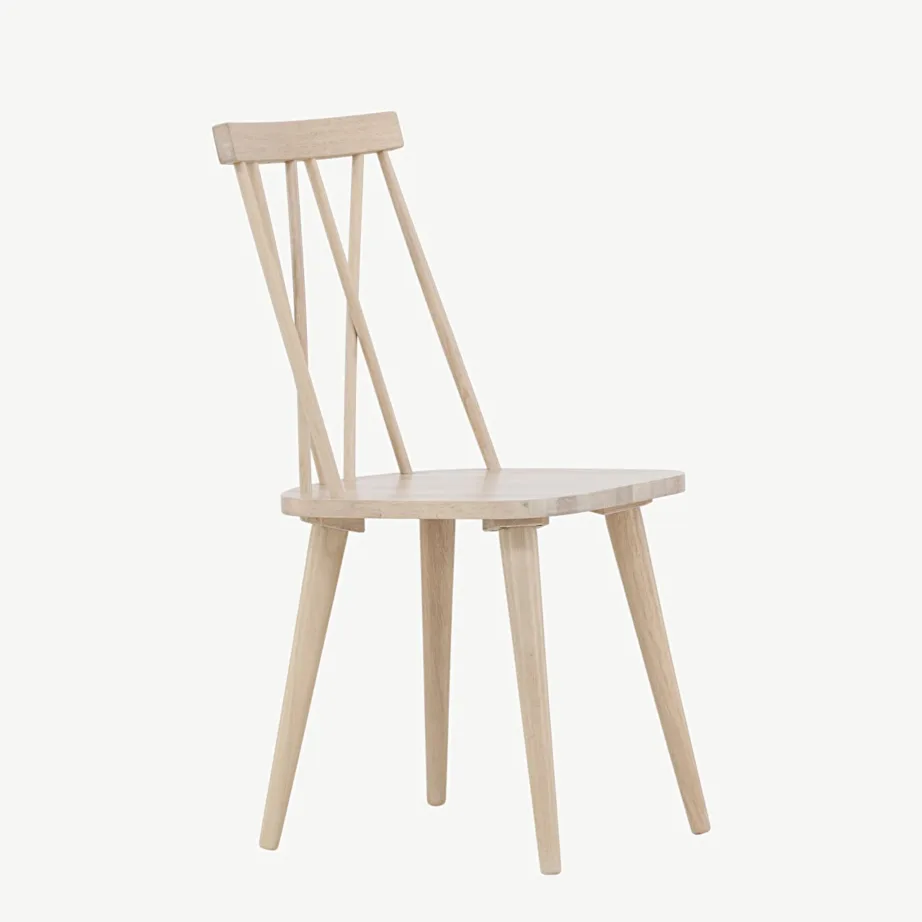 Valge peitsiga kummipuidust söögitool Mariette, dekoratiivse seljatoega, 29270-300 – 3