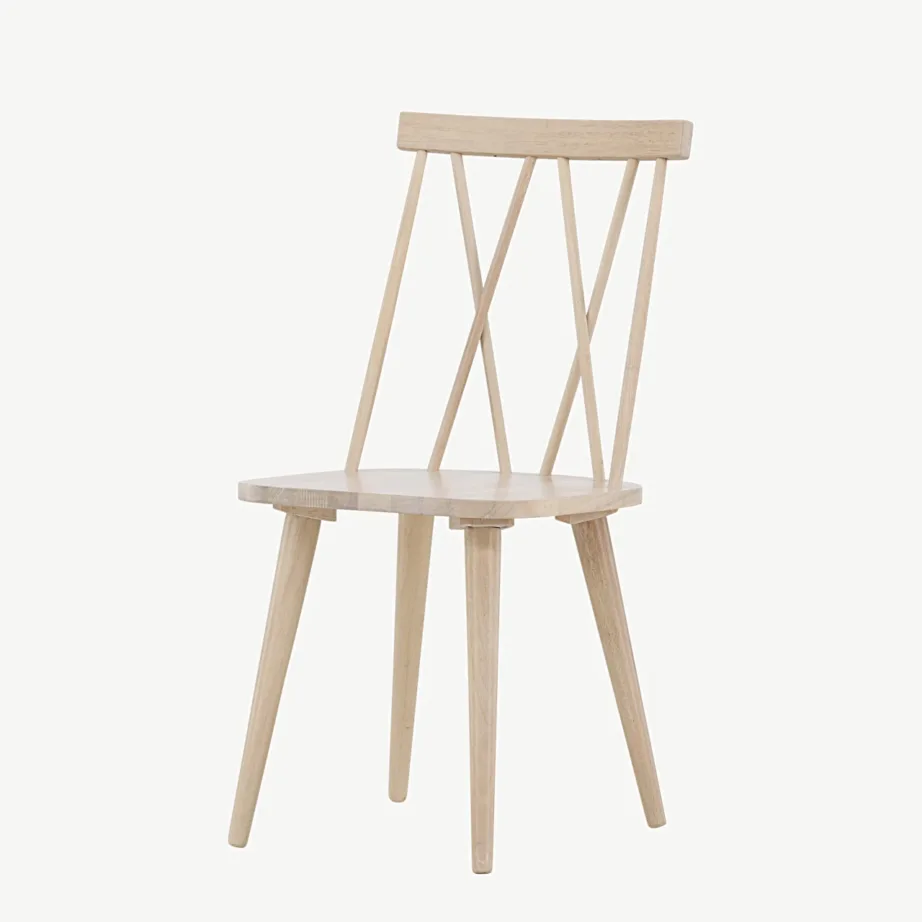 Valge peitsiga kummipuidust söögitool Mariette, dekoratiivse seljatoega, 29270-300 – 5