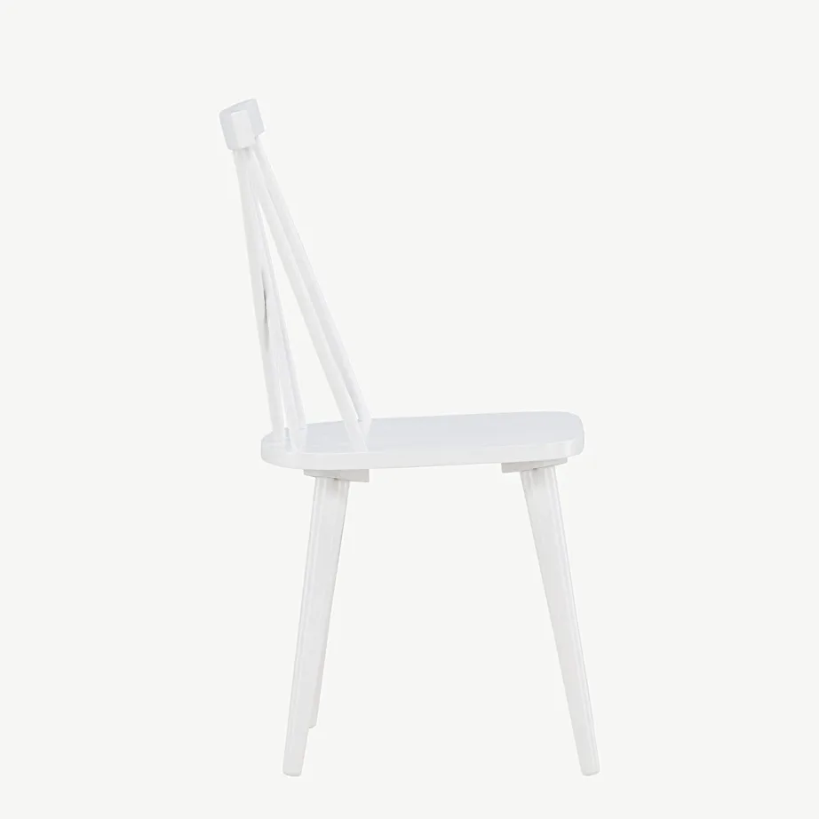 Valge kummipuidust söögitool Mariette dekoratiivse seljatoega, 29270-360 – 2