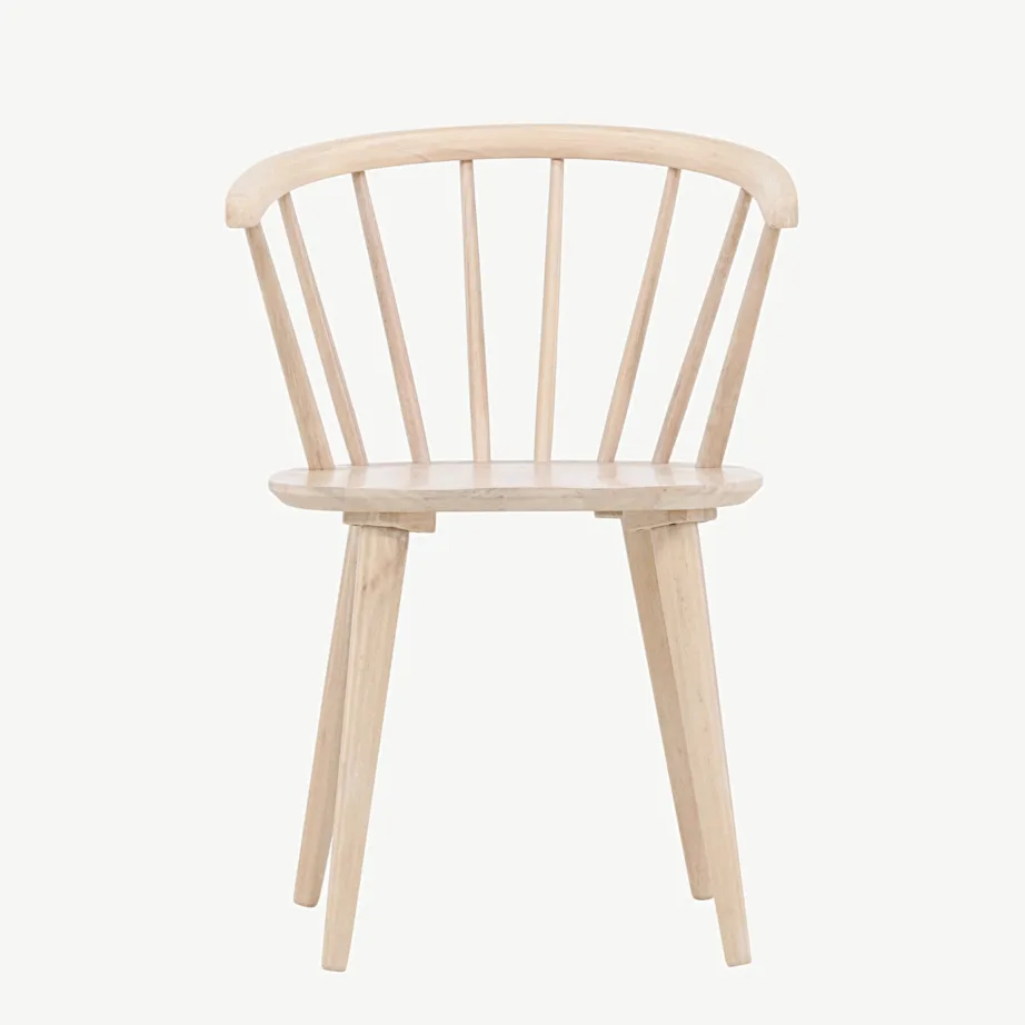 Valge peitsiga kummipuidust söögitool Bobby ümarate seljatugedega, 29280-300 – 4