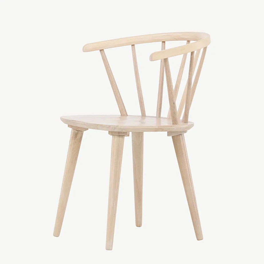 Valge peitsiga kummipuidust söögitool Bobby ümarate seljatugedega, 29280-300 – 6