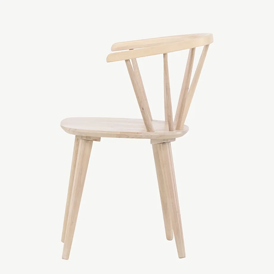 Valge peitsiga kummipuidust söögitool Bobby ümarate seljatugedega, 29280-300 – 7