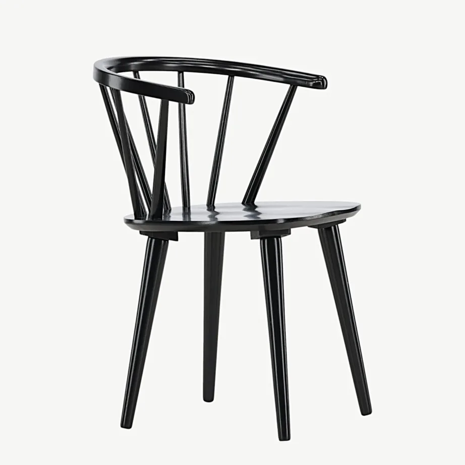 Must kummipuidust söögitool Bobby – ergonoomiline ja põhjamaise disainiga, 29280-368 – 3