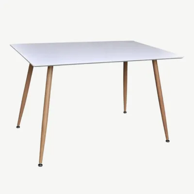 Polar söögilaud valge MDF-plaadi ja loodusliku tooni metalljalgadega, 120 × 75 cm - 29880-120