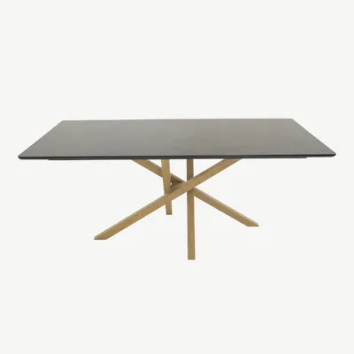 Must MDF-söögilaud Piazza naturaalse tooniga terasjalgadel, 180 x 90 cm - 29892-428