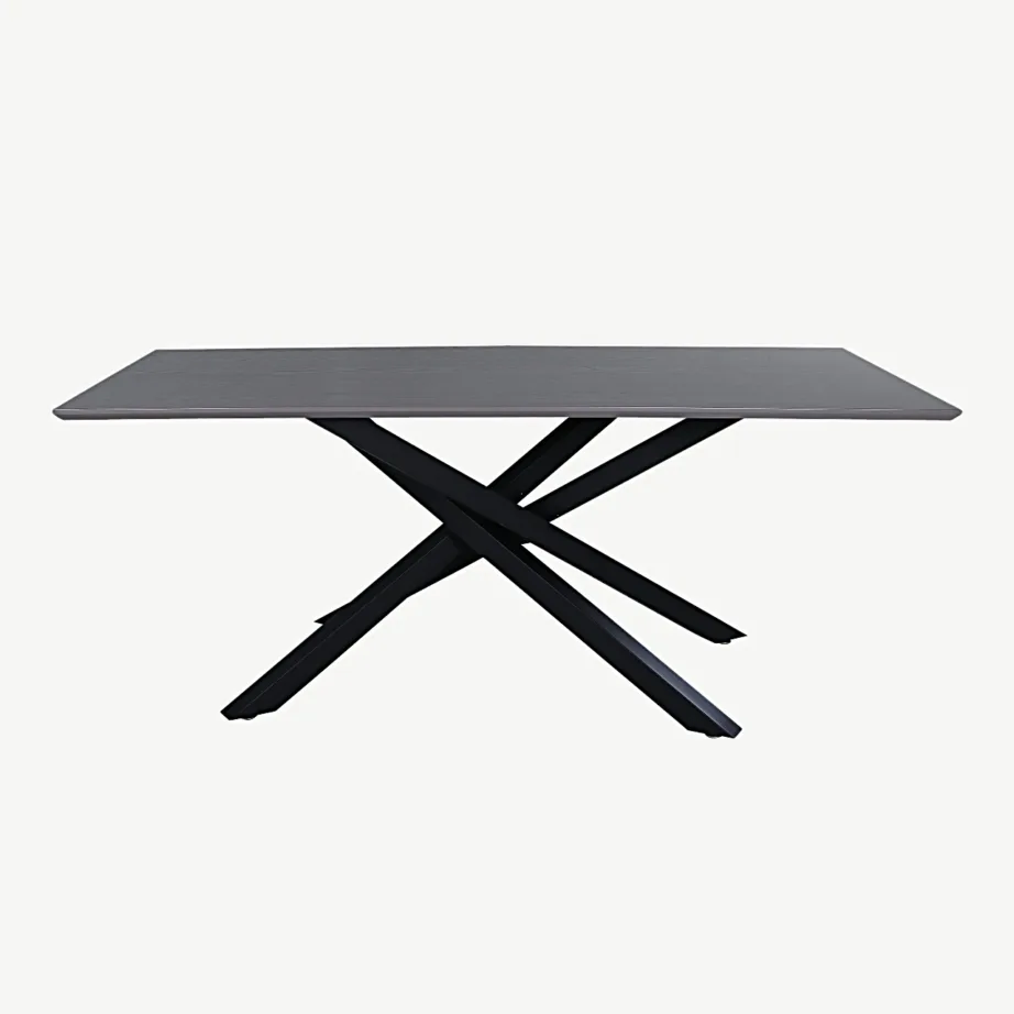 Piazza söögilaud tumehalli MDF lauaplaadi ja mustade terasjalgadega, 29892-858 – 2