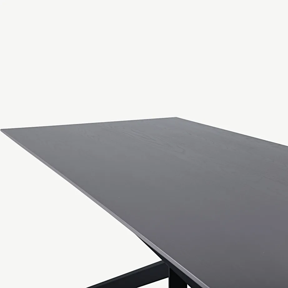 Piazza söögilaud tumehalli MDF lauaplaadi ja mustade terasjalgadega, 29892-858 – 4