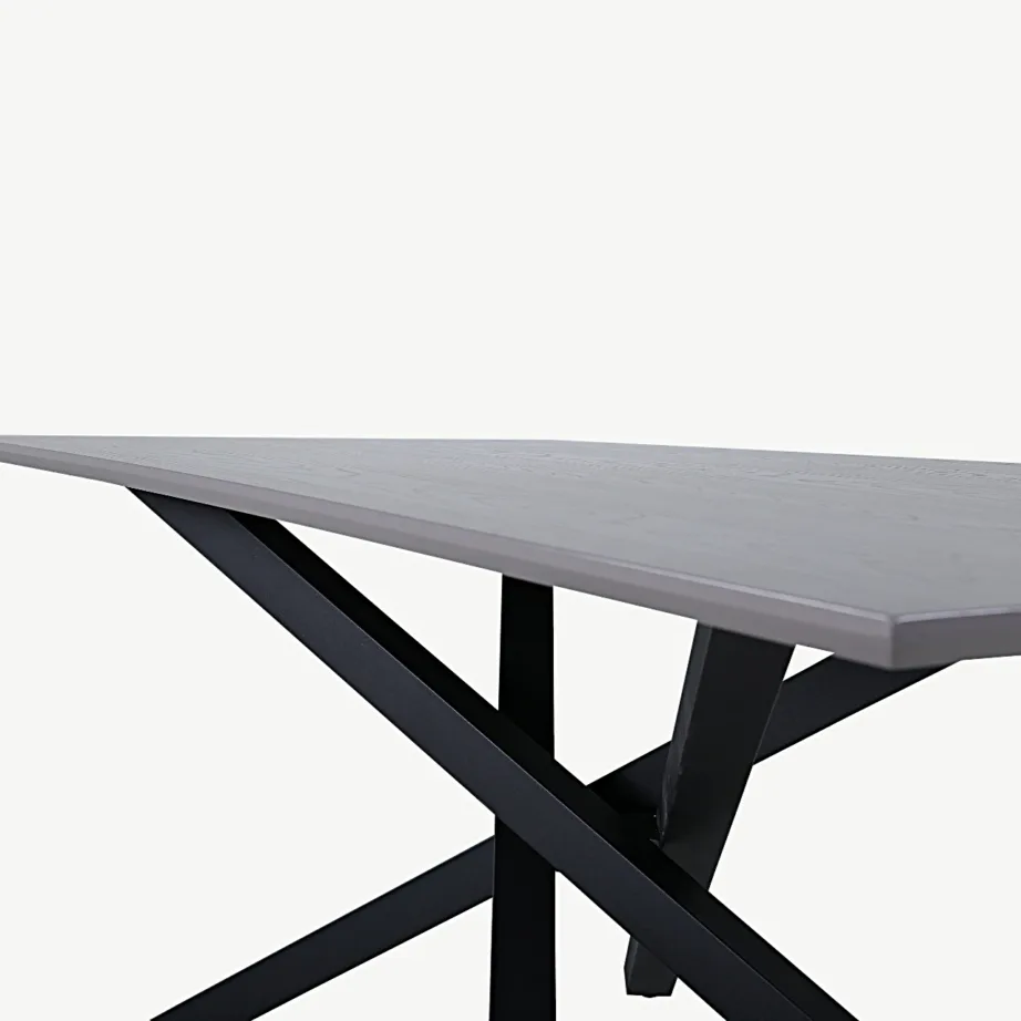 Piazza söögilaud tumehalli MDF lauaplaadi ja mustade terasjalgadega, 29892-858 – 5