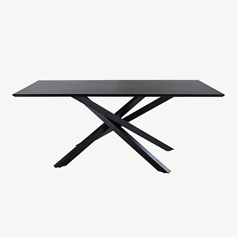 Piazza must ristjalgadega söögilaud, 180x90 cm (MDF, vineer) - 29892-888