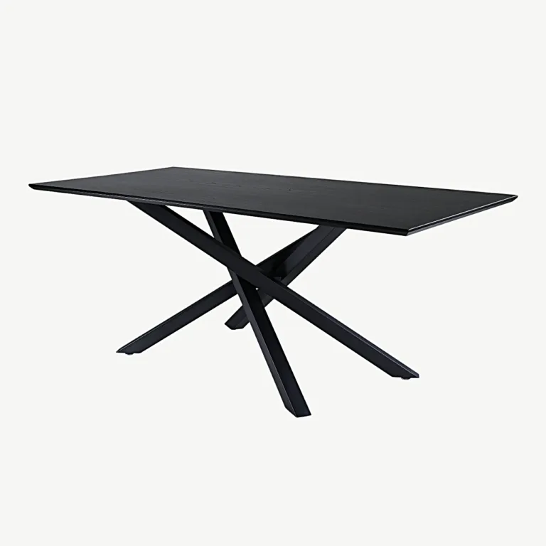 Piazza must ristjalgadega söögilaud, 180x90 cm (MDF, vineer) - 29892-888