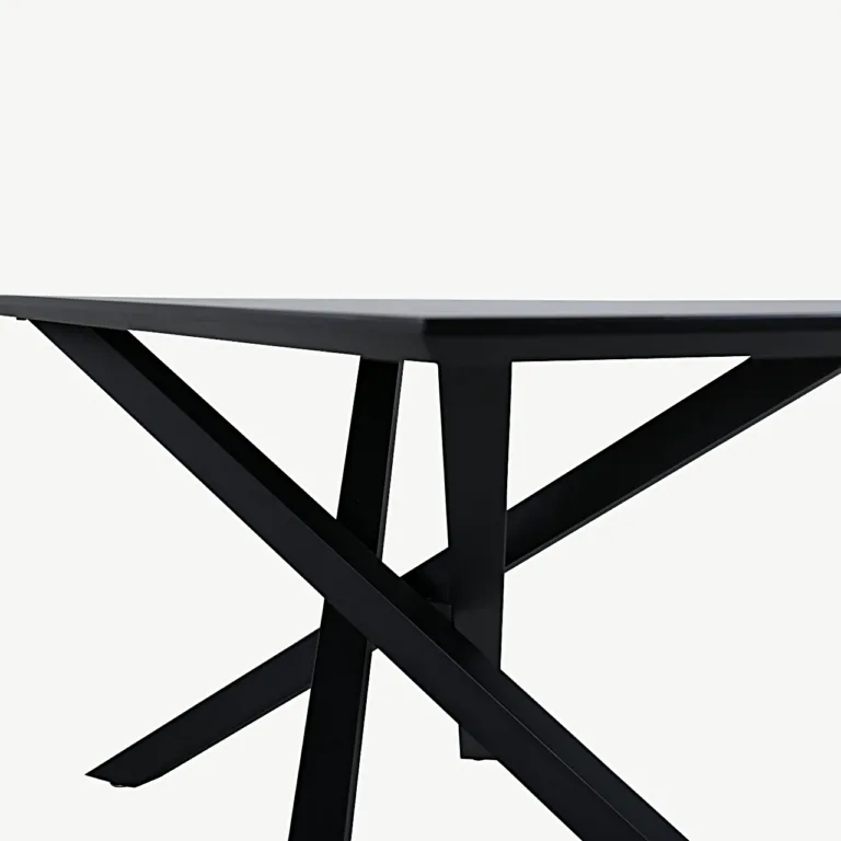 Piazza must ristjalgadega söögilaud, 180x90 cm (MDF, vineer) - 29892-888