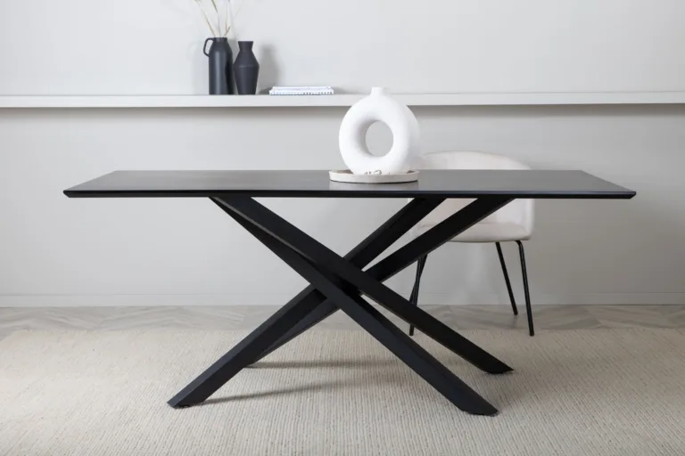Piazza must ristjalgadega söögilaud, 180x90 cm (MDF, vineer) - 29892-888