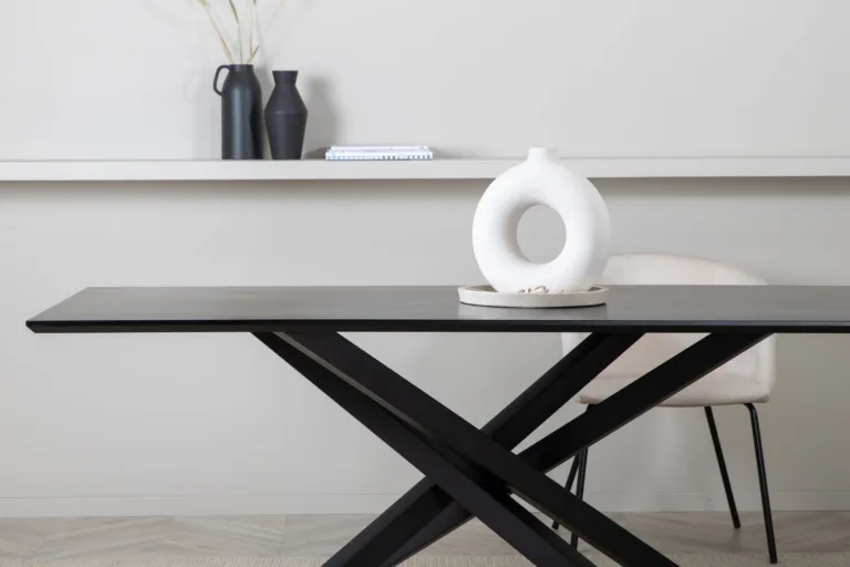 Piazza must ristjalgadega söögilaud, 180x90 cm (MDF, vineer) - 29892-888